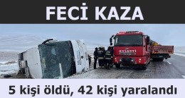 Konya’da tur otobüsü devrildi 5 kişi öldü, 42 kişi yaralandı￼