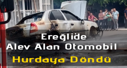 Araç Alev Aldı Hurdaya Döndü
