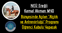 Kemal Akman MYO Bünyesinde Açılan “Atçılık ve Antrenörlüğü” Programı Öğrenci Kabulü Yapacak