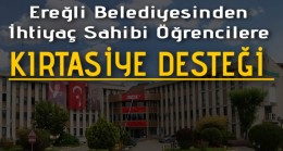 Ereğli Belediyesinden Kırtasiye Yardımı