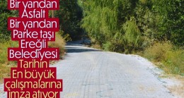 Belediye Tarihinin En Büyük Kilitli Parke Taşı Yol Çalışması Devam Ediyor