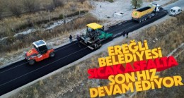 Ereğli Belediyesi Hafta Sonu Taşağıl Mahallesi’nde Sıcak Asfalt Çalışması Gerçekleştirdi