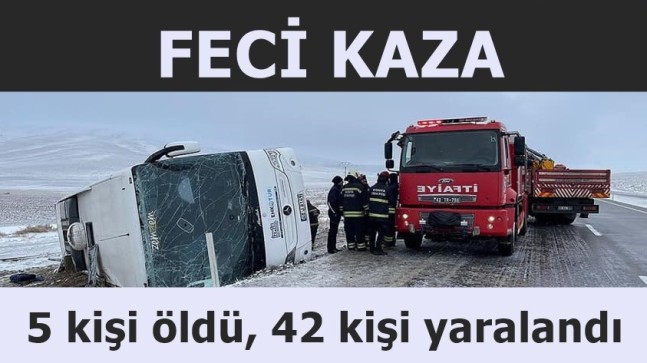 Konya’da tur otobüsü devrildi 5 kişi öldü, 42 kişi yaralandı￼