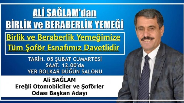 ALİ SAĞLAM’dan TÜM ÜYELERE DAVET