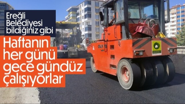 Ereğli Belediyesi Asfalt Çalışmalarında Dur Durak Bilmiyor