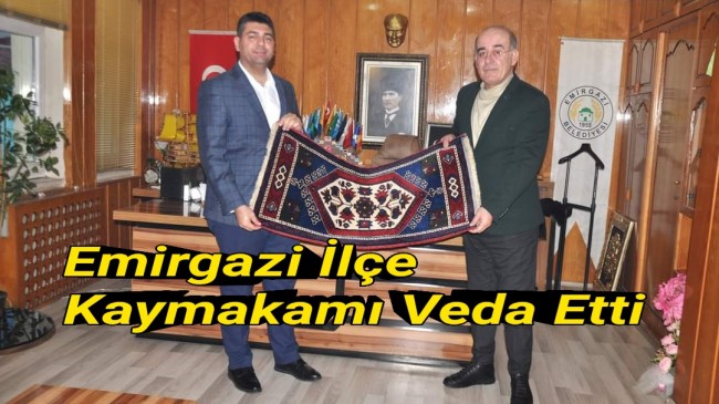 Emirgazi İlçe Kaymakamı Veda Etti