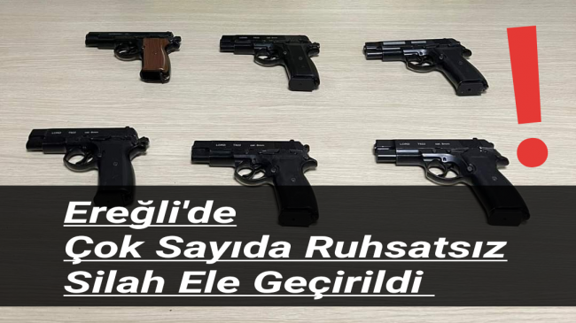 Ereğli’de Çok Sayıda Ruhsatsız Silah Ele Geçirildi