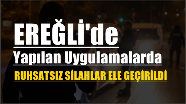 Ereğli’de Yapılan Uygulamalarda Ruhsatsız Silahlar Ele Geçirildi